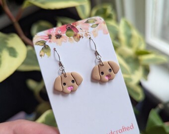 Golden Retriever Earrings - polymer clay - dog lover - animal earrings