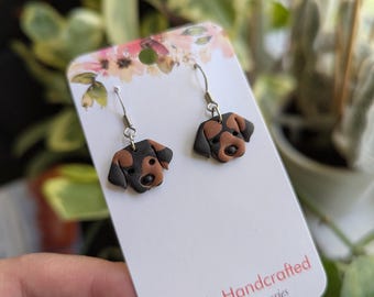 Rottweiler Earrings - polymer clay - dog lover