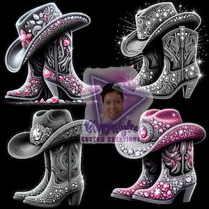 Cowgirl Hut und Stiefel PNG digitale Datei
