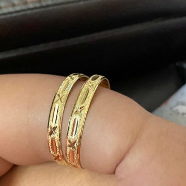 18k Gold Filled Baby-children-Adult Gold Filled & Silver Bangles