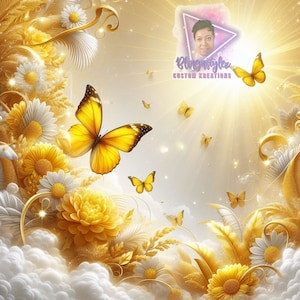Mariposas amarillas descansan en paz Memorial PNG, archivo digital