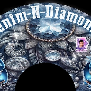 Conception de modèle prédéfinie Denim N Diamonds, fichier numérique PNG