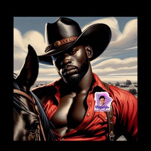 Schwarzes Cowboy rotes Hemd, PNG digitale Datei