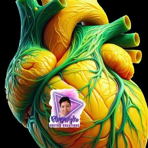 Je saigne en vert et jaune PNG, art numérique