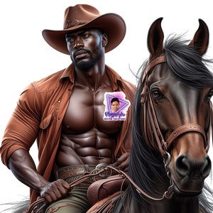 Schwarzer Cowboy #2 Rodeo PNG digitale Datei