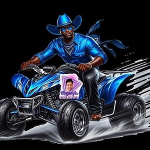 Fichier numérique PNG bleu royal cowboy noir