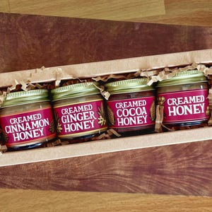 Hawaiian Creamed Honey Sampler | 4 Mini Jars | Raw Island Honey | Gift Set