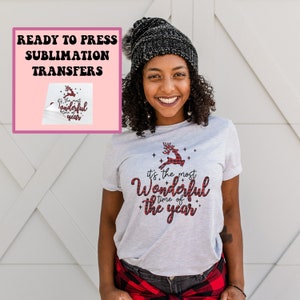Rendier Plaid Het is de mooiste tijd van het jaar | Klaar om te drukken | Sublimatie Heat Press Design | Overdracht