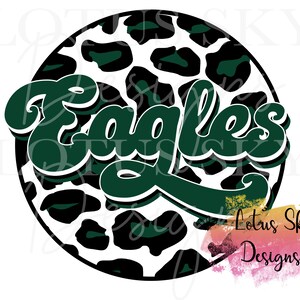 Eagles Retro Leopard Print Circle | Instant Download | SVG and PNG Files | Cheetah