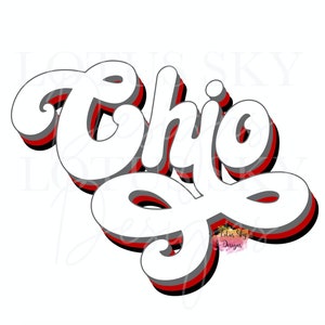 Retro Ohio Text | Instant Download | SVG and PNG Files | Football | Scarlett | Grey | Gray