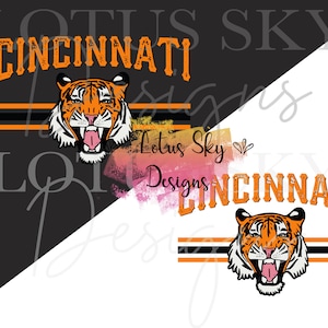 Cincinnati Retro Vintage Sublimation Distressed Letters | Instant Download | SVG and PNG Files | | Cincinnati | Tiger
