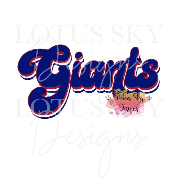 Giants Retro Print Letters | Ready To Press | Sublimation Heat Press Design | Transfer  | Cheetah