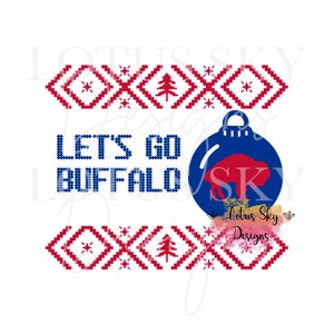 Let's Go Buffalo Ugly-kersttrui | Klaar om te drukken | Sublimatie hittepersontwerp | Overdracht: