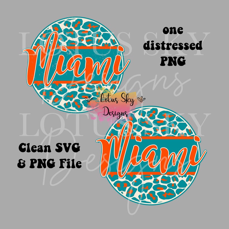 Miami Cursive Leopard Print Circle| Instant Download | SVG and PNG ...