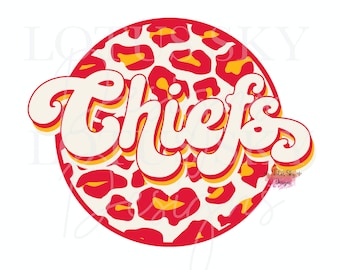 Chiefs Retro Leopard Print | Instant Download | SVG and PNG Files | Kansas City | Missouri