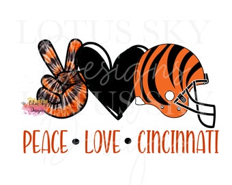 Peace Love Cincinnati Tie Dye | Ready To Press | Sublimation Heat Press Design | Transfer