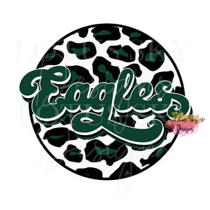 Eagles Retro Leopard Print Circle | Ready To Press | Sublimation Heat Press Design | Transfer