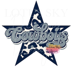 Cowboys Retro Leopard Stern | Druckfertig | Sublimation Transferpresse Design | Transfer | Texas