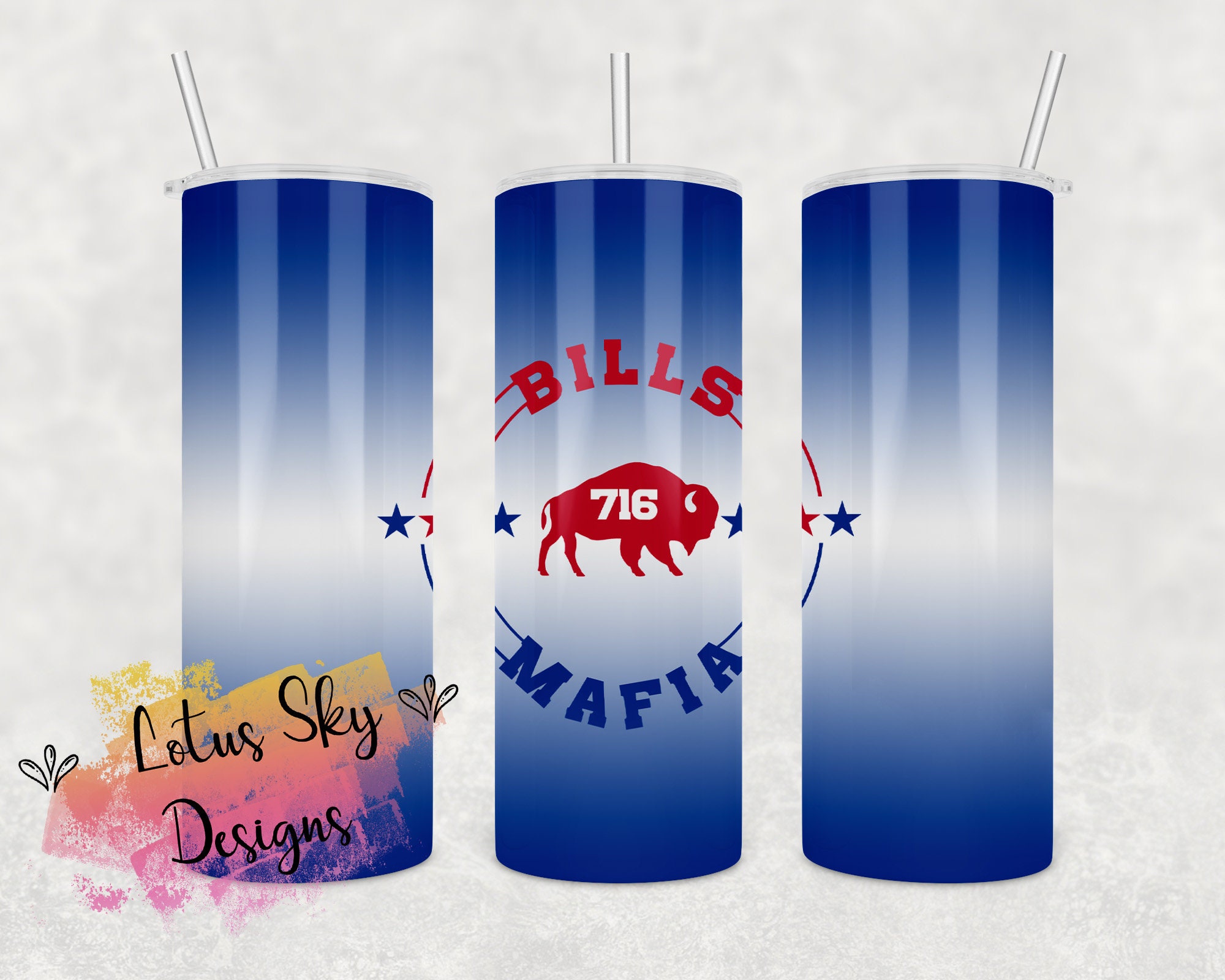 716 Ombre Mafia 20oz Skinny Tumbler | Instant Download | 1 PNG File for Tumbler Image | Sublimation Wrap | Bills