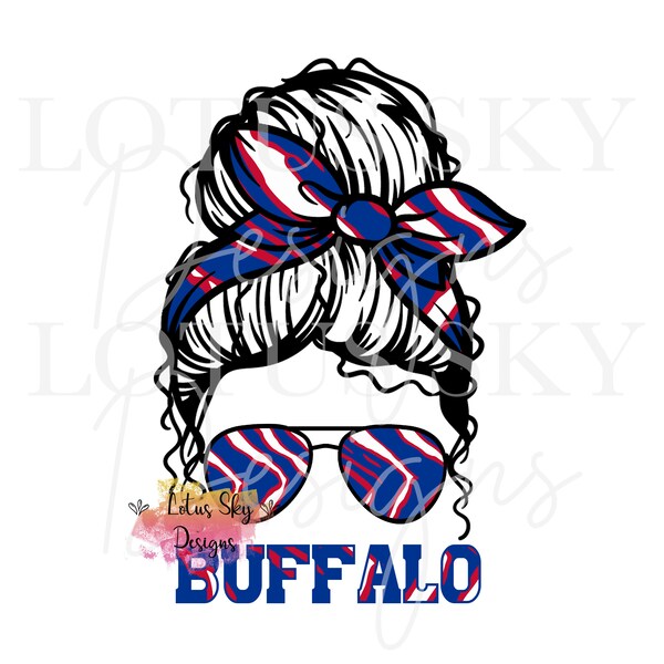 Buffalo Zubaz Print Messy Bun | Instant Download | SVG and PNG Files | Bills | NY