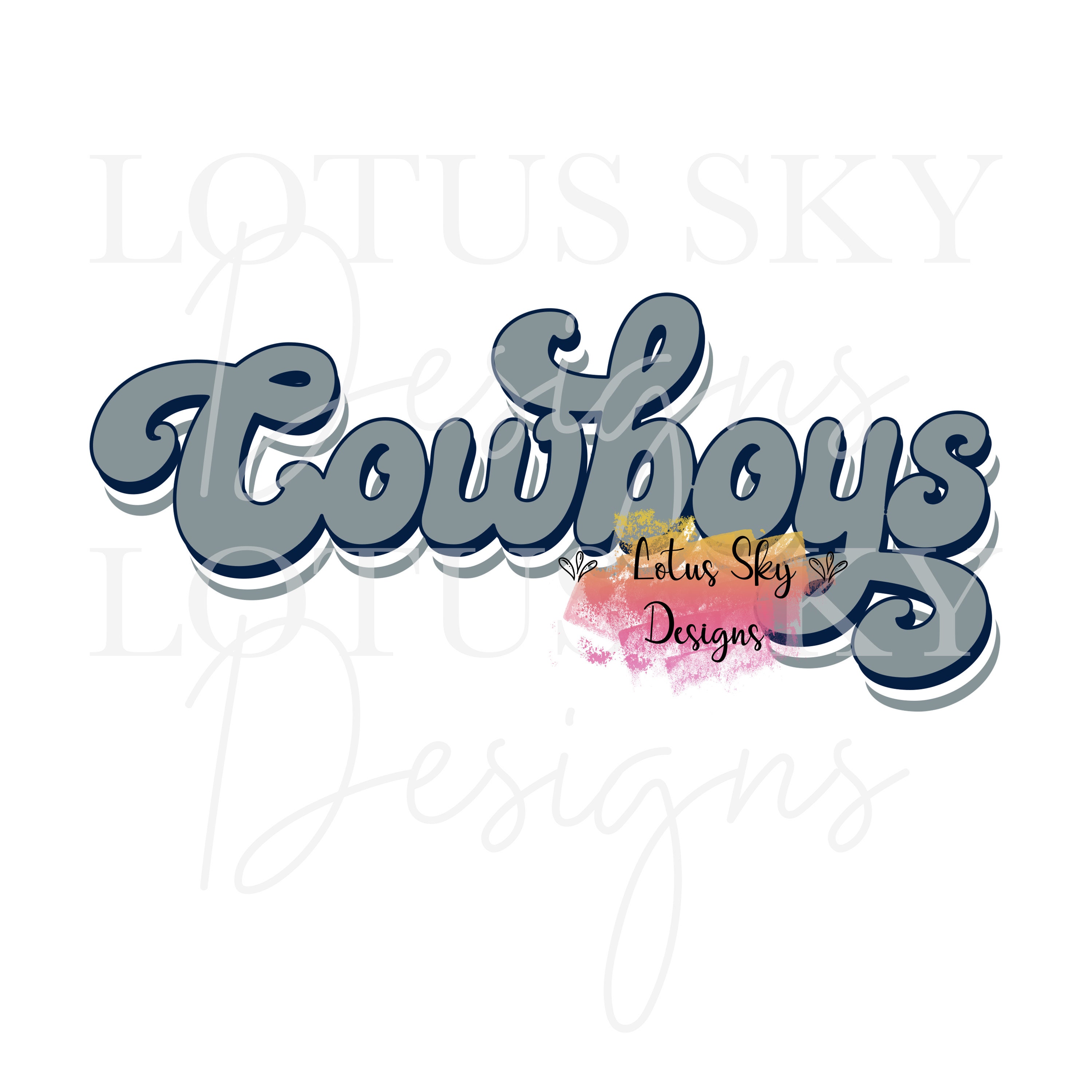 Cowboys Retro Print Letters | Instant Download | SVG and PNG Files ...