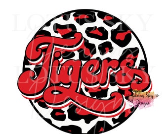 Tygrysy Retro Leopard Print Circle | Gotowe do druku | Projekt sublimacji na prasie termicznej | Transfer