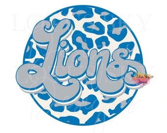 Lions Retro Leopard Print Circle | Gotowe do druku | Projekt sublimacyjnej prasy termicznej | Transfer