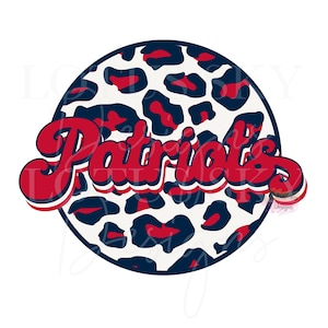 Patriots Retro Leopard Circle | Instant Download | SVG and PNG Files | New England