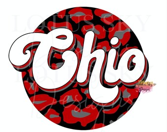 Retro Ohio Leopard Circle | Ready To Press | Sublimation Heat Press Design | Transfer | Columbus
