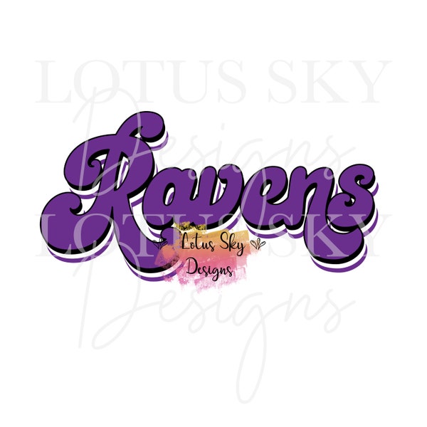 Ravens Retro Print Letters | Ready To Press | Sublimation Heat Press Design | Transfer  | Cheetah