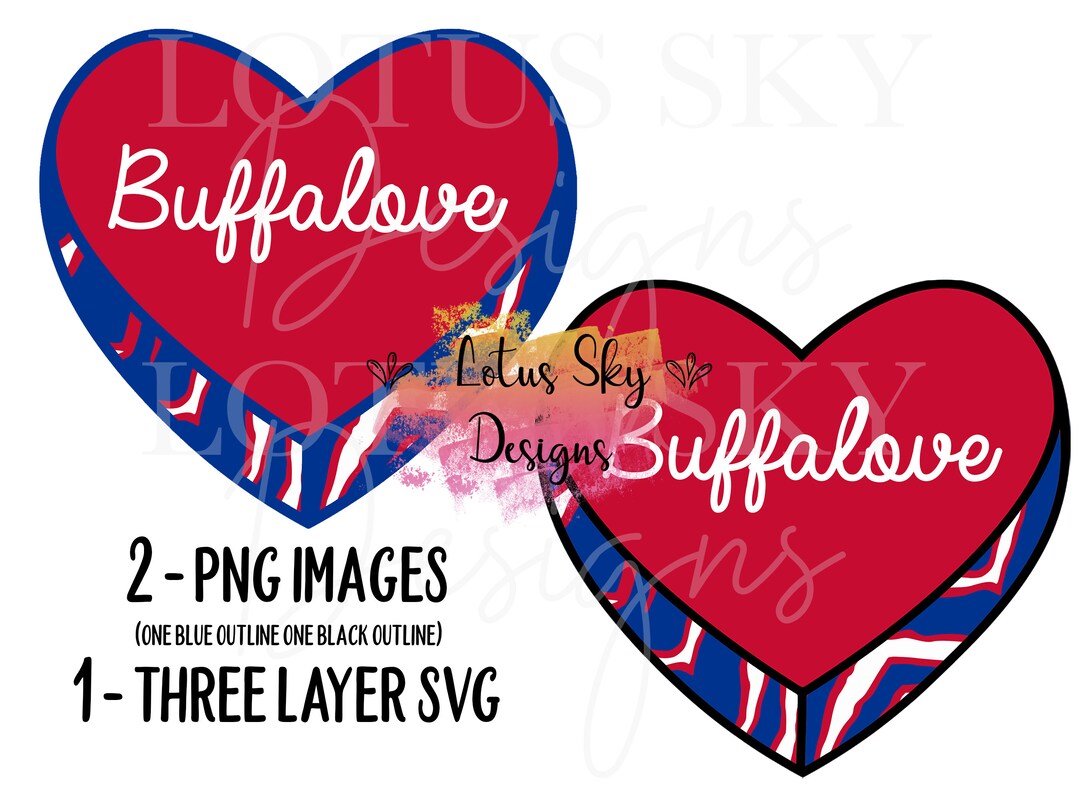 Simple Buffalove Zubaz Heart Instant Download 1 SVG and 2 PNG Files