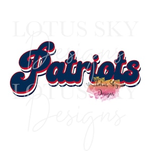 Patriots Retro Print Letters | Instant Download | SVG and PNG Files | Cheetah