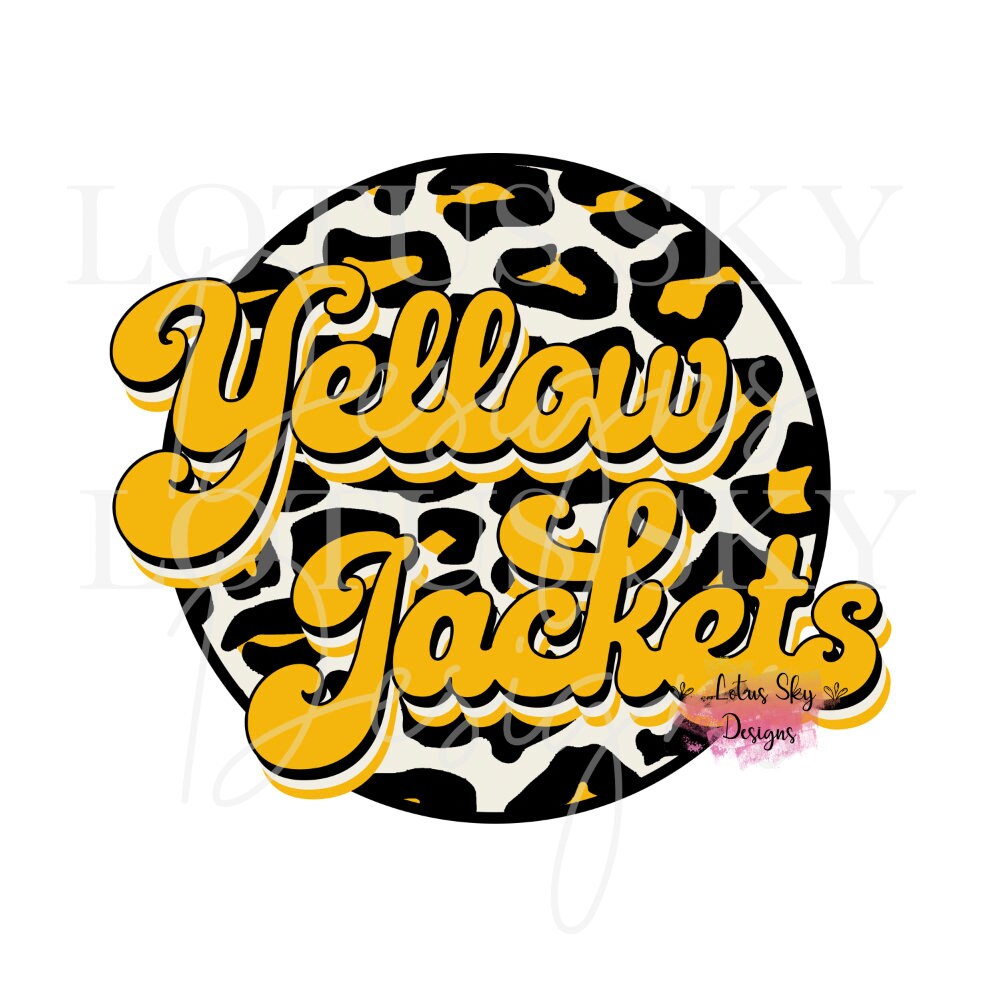 Yellow Jackets Retro Leopard Print | Instant Download | SVG and PNG F…