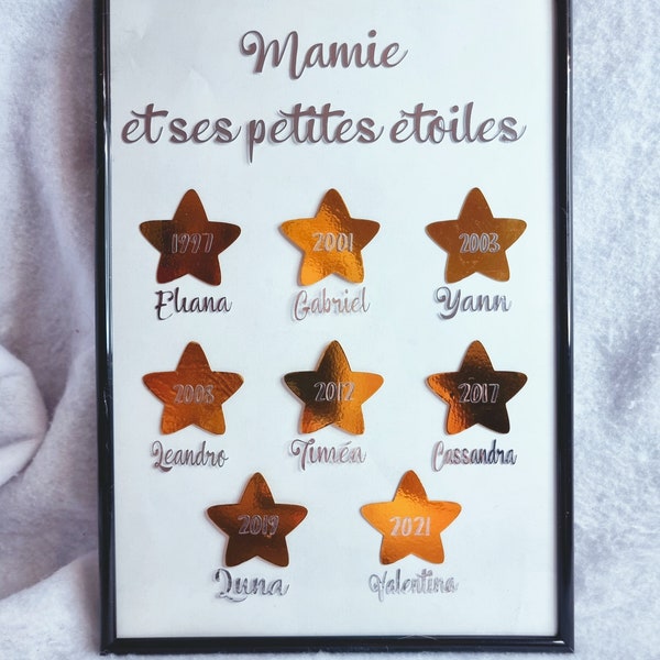 Cadre Mamie et ses étoiles