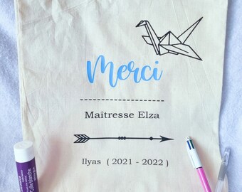 Tote Bag Maîtresse, Maître, Atsem ou Nounou