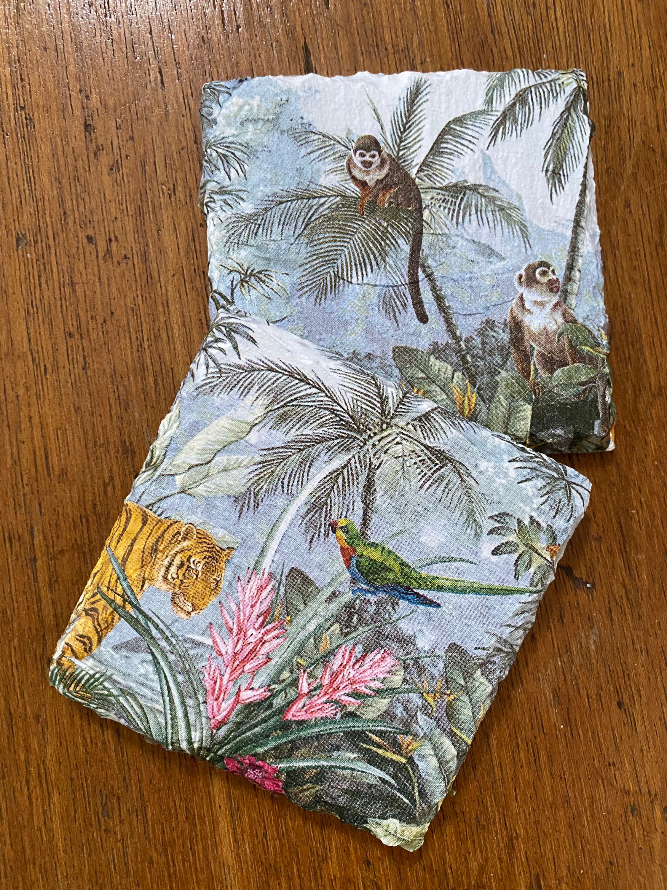 Jungle Decoupage Slate Coasters Etsy UK