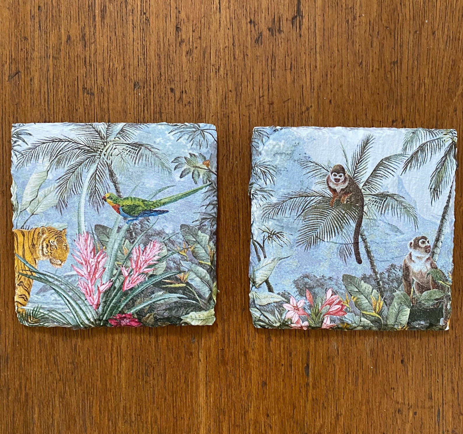 Jungle Decoupage Slate Coasters Etsy UK