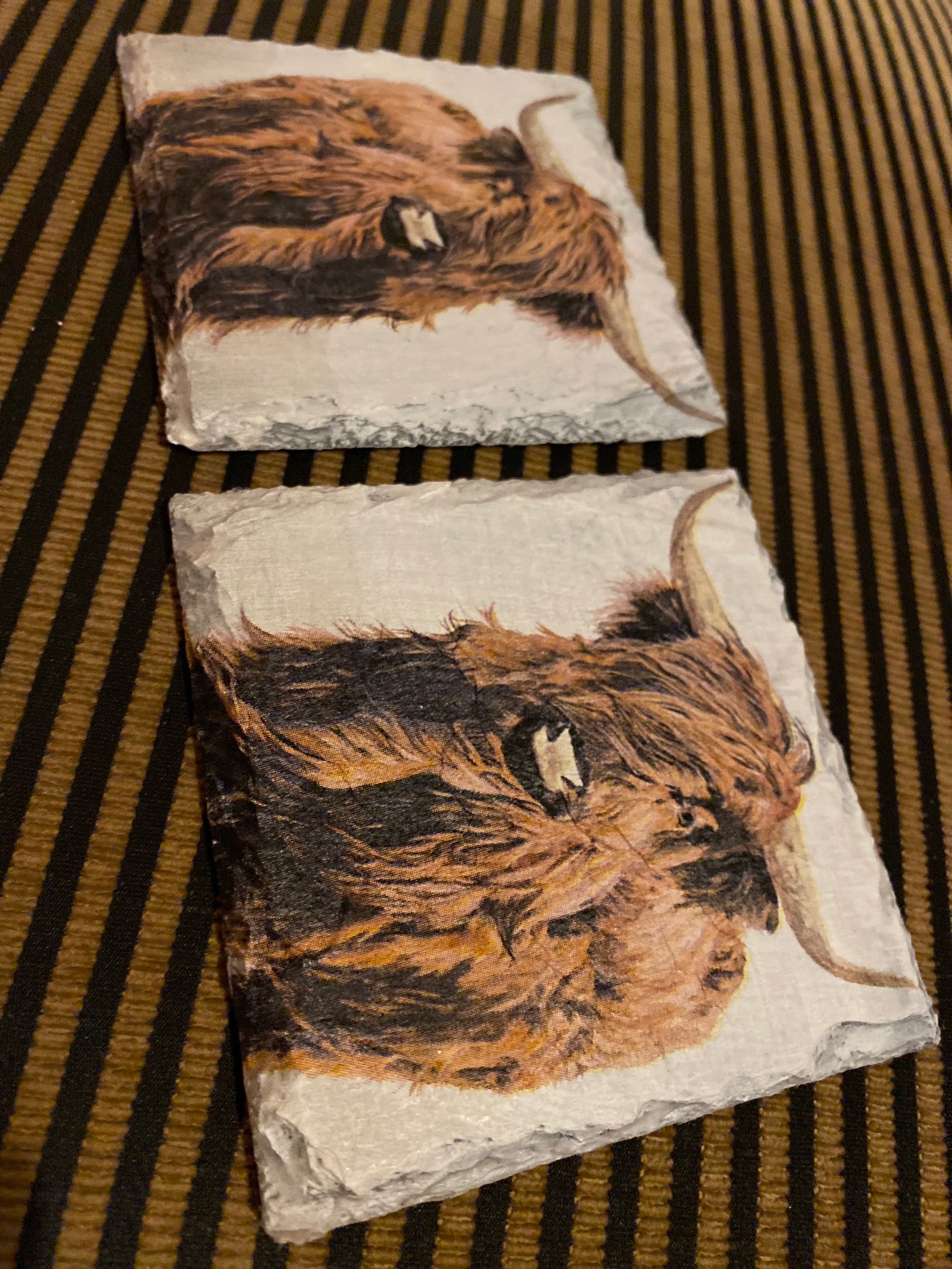 Highland Cow Decoupage Slate Coasters Etsy UK