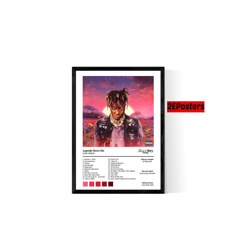 Juice Wrld Poster Legends Never Die Poster Juice Wrld Wall Etsy