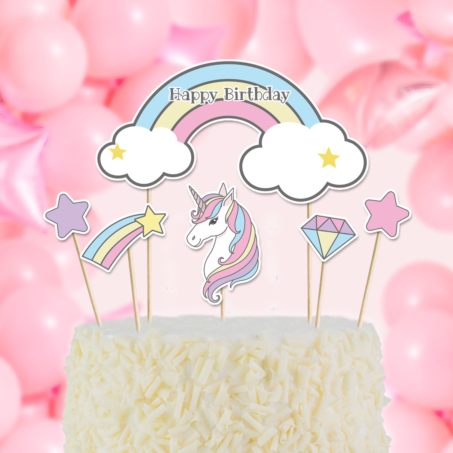 Unicorn Cake Topper Perfect for Cricut Silhouette Cameo & | Etsy