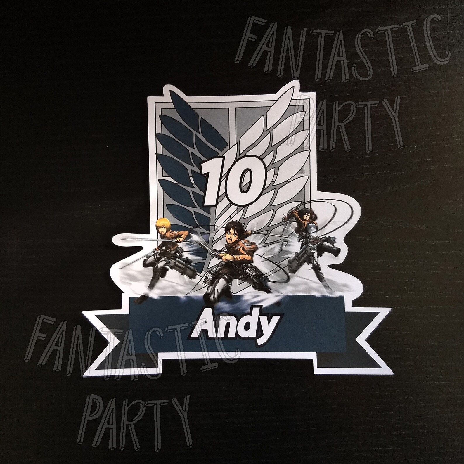 Personalized Attack On Titan Cake Topper Digital File Etsy