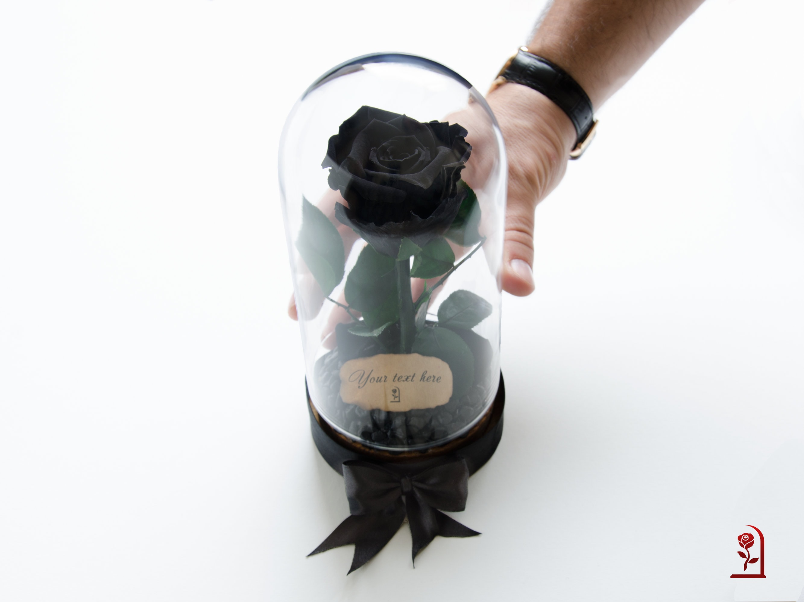 Forever Black Rose, Gift for Mom, White Eternal Rose, Personalized