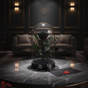 Premium Forever Black Rose, Memorable Birthday Gift, Preserved Black Rose in Big Glass Dome, Personalized Anniversary Gift for Girlfriend image 3