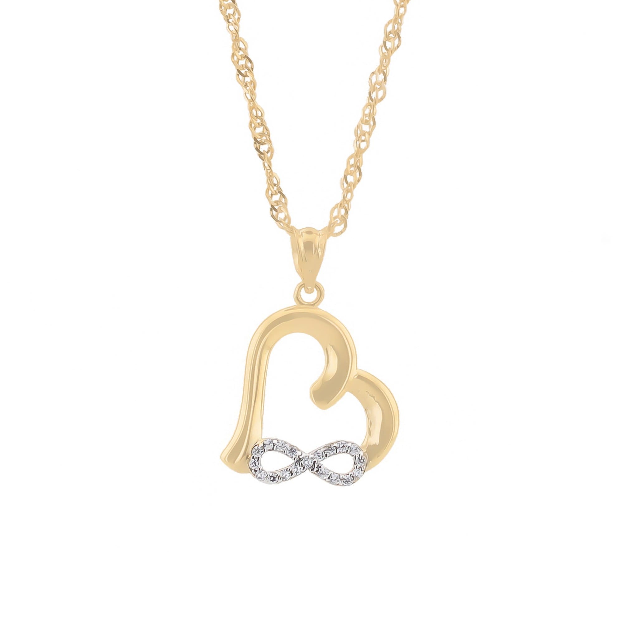 Gold heart infinity necklace clearance