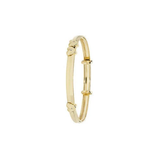 Baby Bangle Gold Gold Heart Bangle 9ct Kids 9ct Bracelet Gold