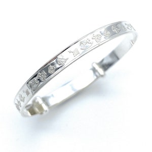 Christening Gifts for Girls | 925 Silver Baby Christening Bangle Bracelets for Girls, Keepsake New Born Baby Shower Gift Girls&#39; Bracelet