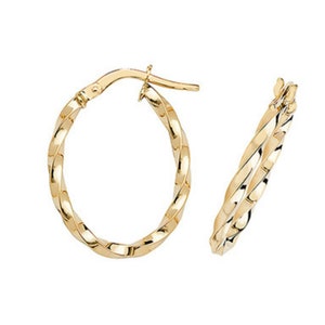 Gold Twisted Hoop Earrings | Twisted Hoops | Women Gold Hoop Earrings - Real Gold Earrings Gold Hoop Earrings Women Ladies Hoops Earrings