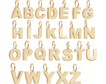 Gold initial Letter Pendant Necklace - 9ct Gold Pendant Charm Necklace,Letter Pendant,Necklace,Inital Charm, Gold Pendant,Gifts for Her
