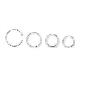 Silver Small Sleeper Hoop Earrings for Womens, Girls 11mm 13mm 16mm 18mm, 925 Sterling Silver Minimalist Earrings | Huggie Hoop Earrings