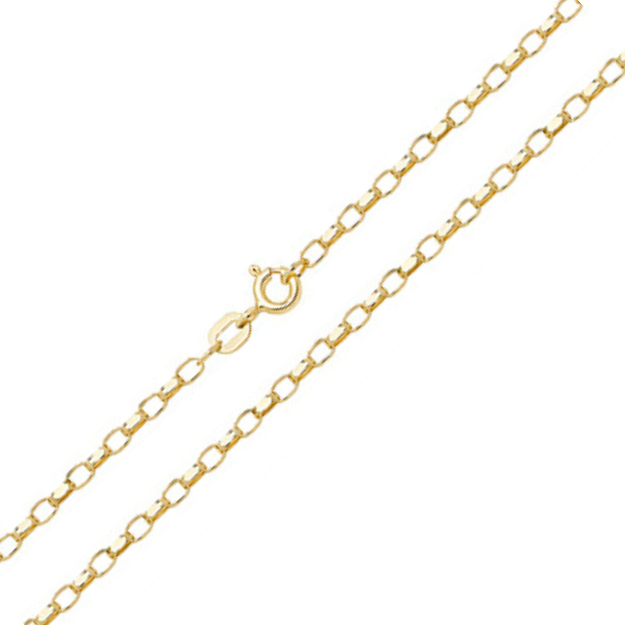 Womens Gold Faceted Belcher Chain 